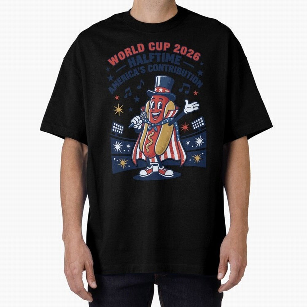 World Cup 2026 Halftime ¡ª America's Contribution V2 Oversized T-Shirt Show Love for Legendary Goals in Global Football Passion for FIFA World Cup 2026 USA Canada Mexico, Centered on CR7, France, Vintage Soccer Flavor, Modern Football Stars,