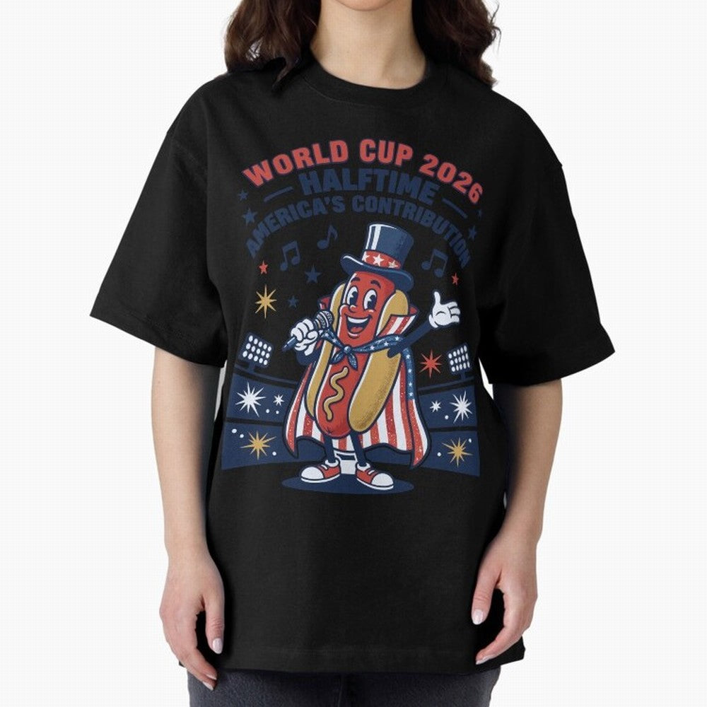 World Cup 2026 Halftime ¡ª America's Contribution V2 Oversized T-Shirt Show Love for Legendary Goals in Global Football Passion for FIFA World Cup 2026 USA Canada Mexico, Centered on CR7, France, Vintage Soccer Flavor, Modern Football Stars,
