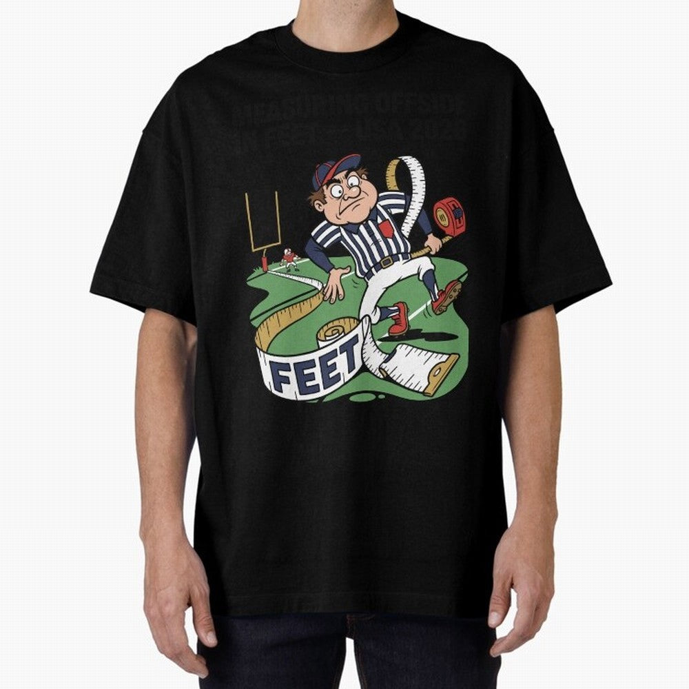 Measuring Offside in Feet ¡ª USA 2026 V2 Oversized T-Shirt Discover Global Football Passion for FIFA World Cup 2026 USA Canada Mexico, Filled with Cristiano Ronaldo, Haaland and CR7, France and Portugal, Sports Nostalgia, International Competition,