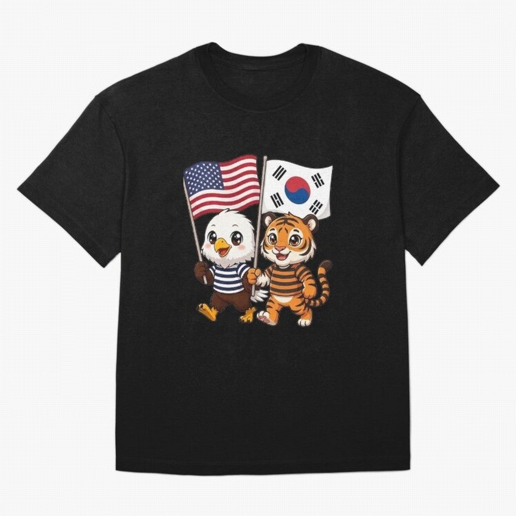 The American eagle and its friend the South Korean tiger Oversized T-Shirt Mark Global Football Passion for FIFA World Cup 2026 Group Stage, Connected to Messi, Argentina, Tournament Hype, Historic Matchups, Family Viewing Parties and Global Sports