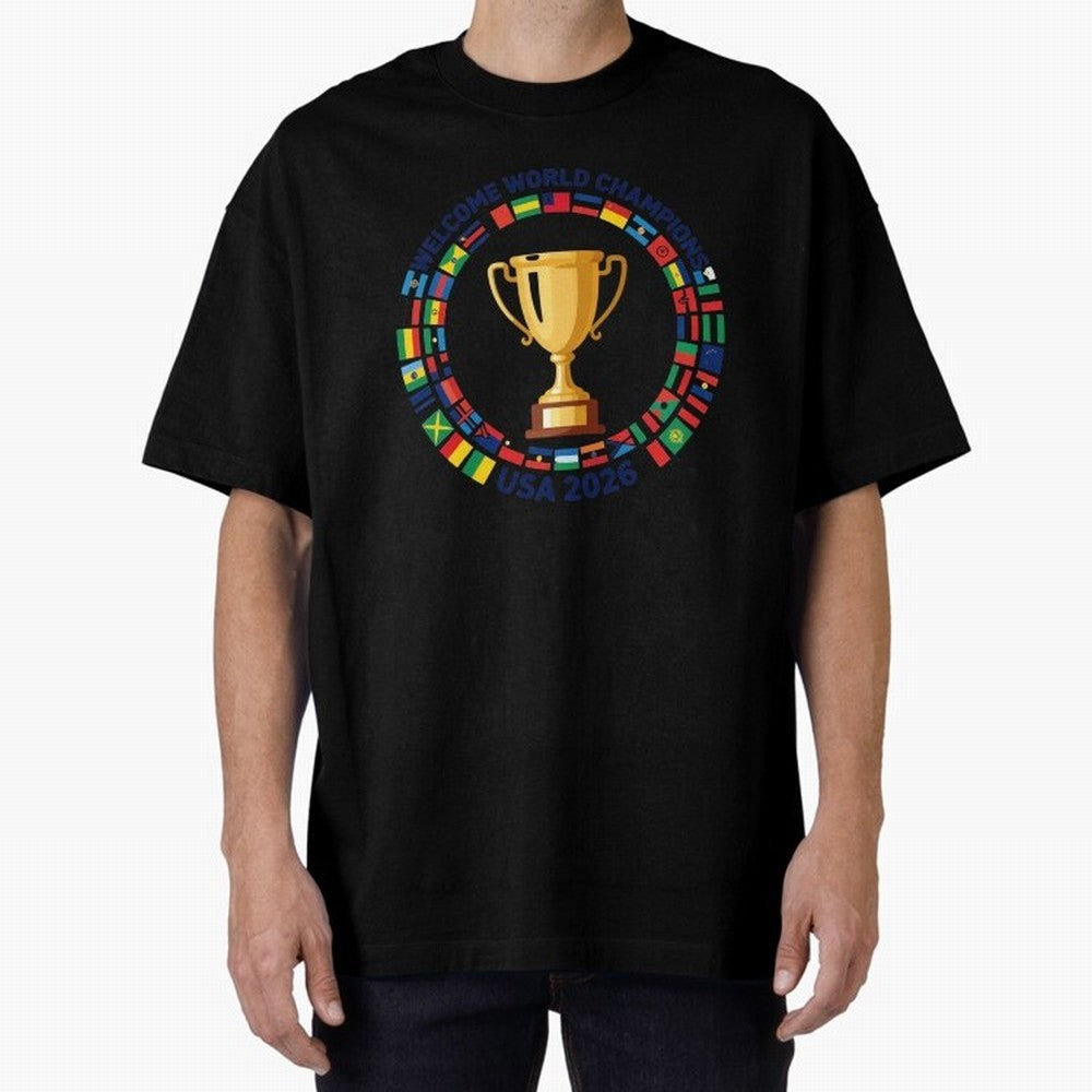 World Cup 2026 Celebration T-Shirt | USA Canada Mexico Soccer Fan Tee Oversized T-Shirt Upgrade Match Day Hype around FIFA World Cup 2026 Group Stage, Mbappe, Argentina, France and Brazil, Supporter Pride, Iconic Celebrations, Legendary Names and