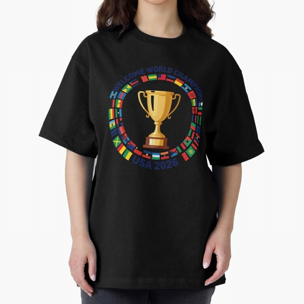 World Cup 2026 Celebration T-Shirt | USA Canada Mexico Soccer Fan Tee Oversized T-Shirt Upgrade Match Day Hype around FIFA World Cup 2026 Group Stage, Mbappe, Argentina, France and Brazil, Supporter Pride, Iconic Celebrations, Legendary Names and