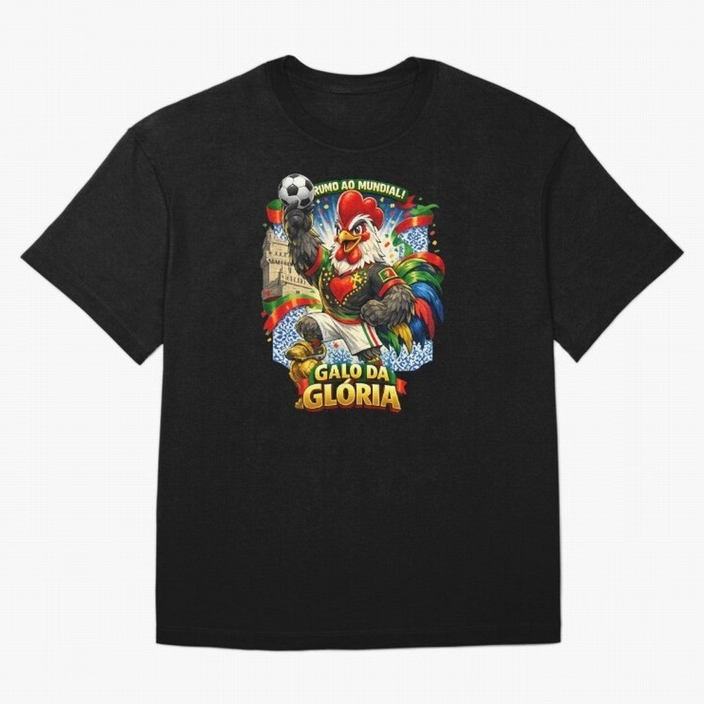 Portugal Rooster World Cup 2026 Fan Art Oversized T-Shirt Bring Global Tournament Vibes to Global Football Passion for FIFA World Cup 2026, Inspired by Messi and Cristiano Ronaldo, Brazil, Worldwide Fan Energy, Dramatic Goals, Stadium Lights and
