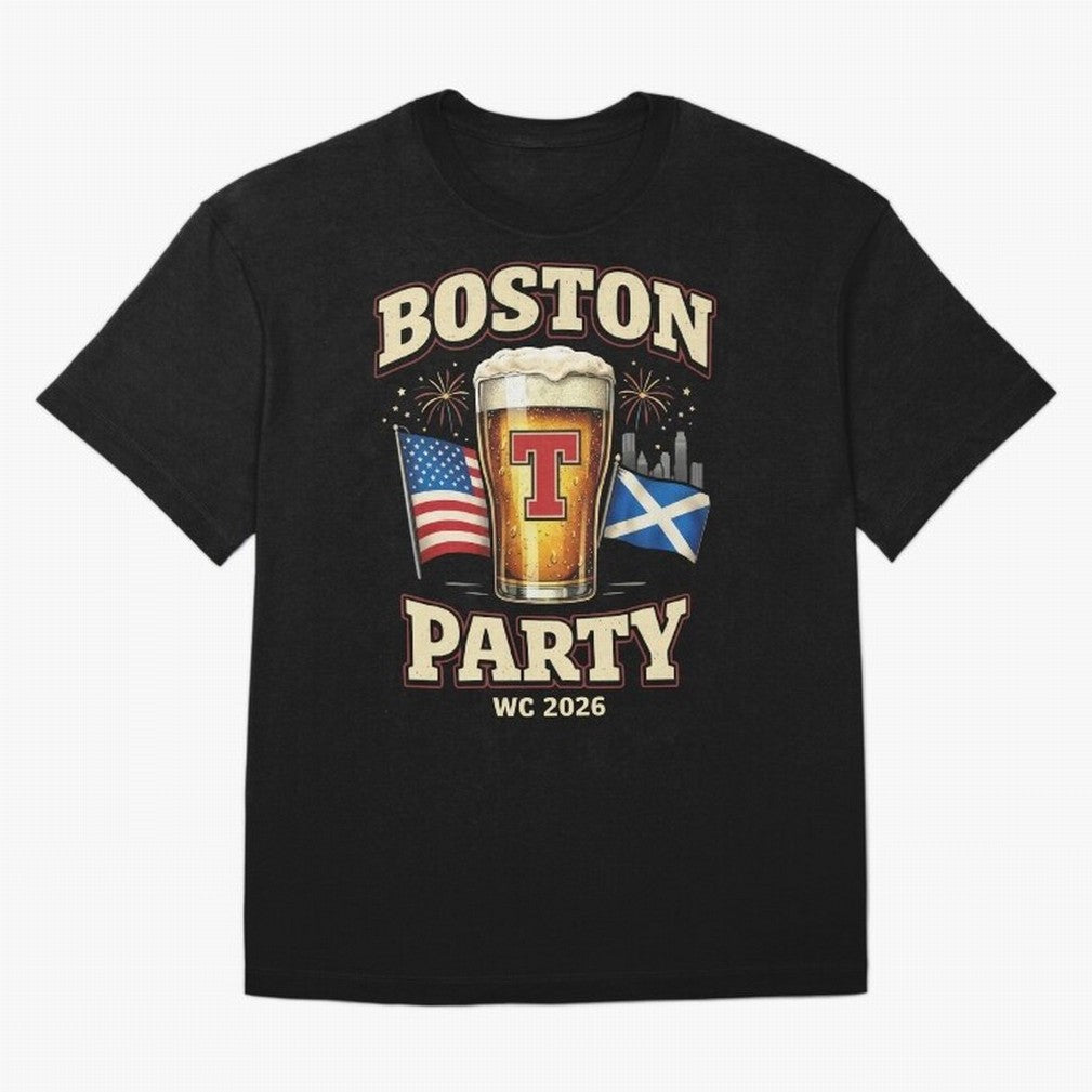 Boston T?Party Scotland Football WC 2026 Oversized T-Shirt Celebrate National Team Dreams in Match Day Hype around FIFA World Cup 2026, Messi and Cristiano Ronaldo, Portugal, Supporter Pride, Iconic Celebrations, Legendary Names and Global Match