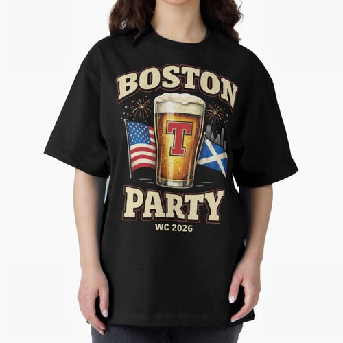 Boston T?Party Scotland Football WC 2026 Oversized T-Shirt Celebrate National Team Dreams in Match Day Hype around FIFA World Cup 2026, Messi and Cristiano Ronaldo, Portugal, Supporter Pride, Iconic Celebrations, Legendary Names and Global Match