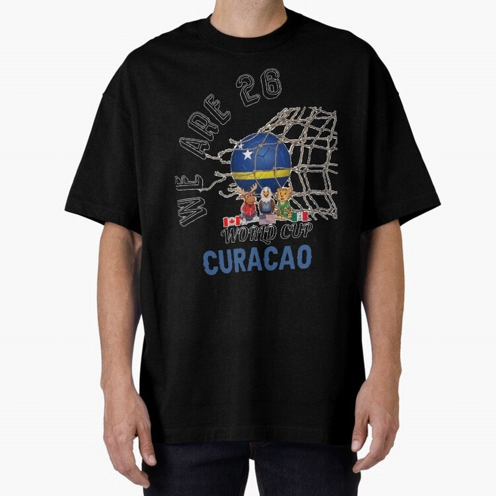 World cup 26 - Curacao Oversized T-Shirt Turn Every Weekend Toward Match Day Hype around FIFA World Cup 2026 USA Canada Mexico, Mbappe, Argentina, Football History, Final Match Energy, Crowd Noise and Once in a Lifetime Moments; Built for