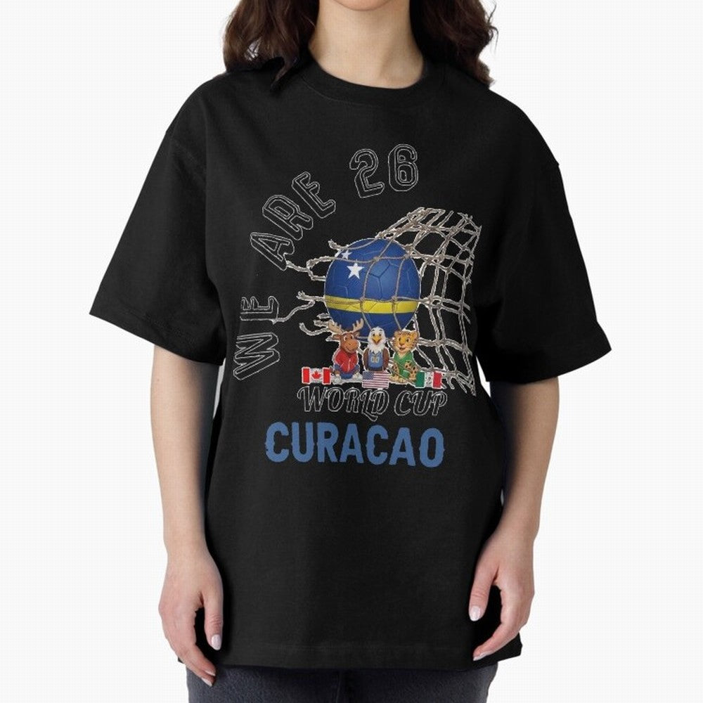 World cup 26 - Curacao Oversized T-Shirt Turn Every Weekend Toward Match Day Hype around FIFA World Cup 2026 USA Canada Mexico, Mbappe, Argentina, Football History, Final Match Energy, Crowd Noise and Once in a Lifetime Moments; Built for