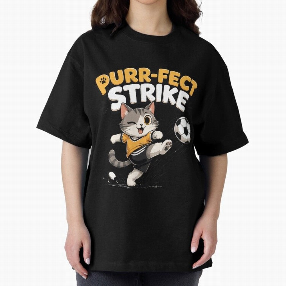 Purr-fect Strike Oversized T-Shirt Stand with FIFA World Cup 2026 Group Stage for Fans of CR7 and Messi and England and Germany, Bringing Game Day Rituals, Football Legends, Country Pride and the Road to the Final; Made for Collectors Who Enjoy