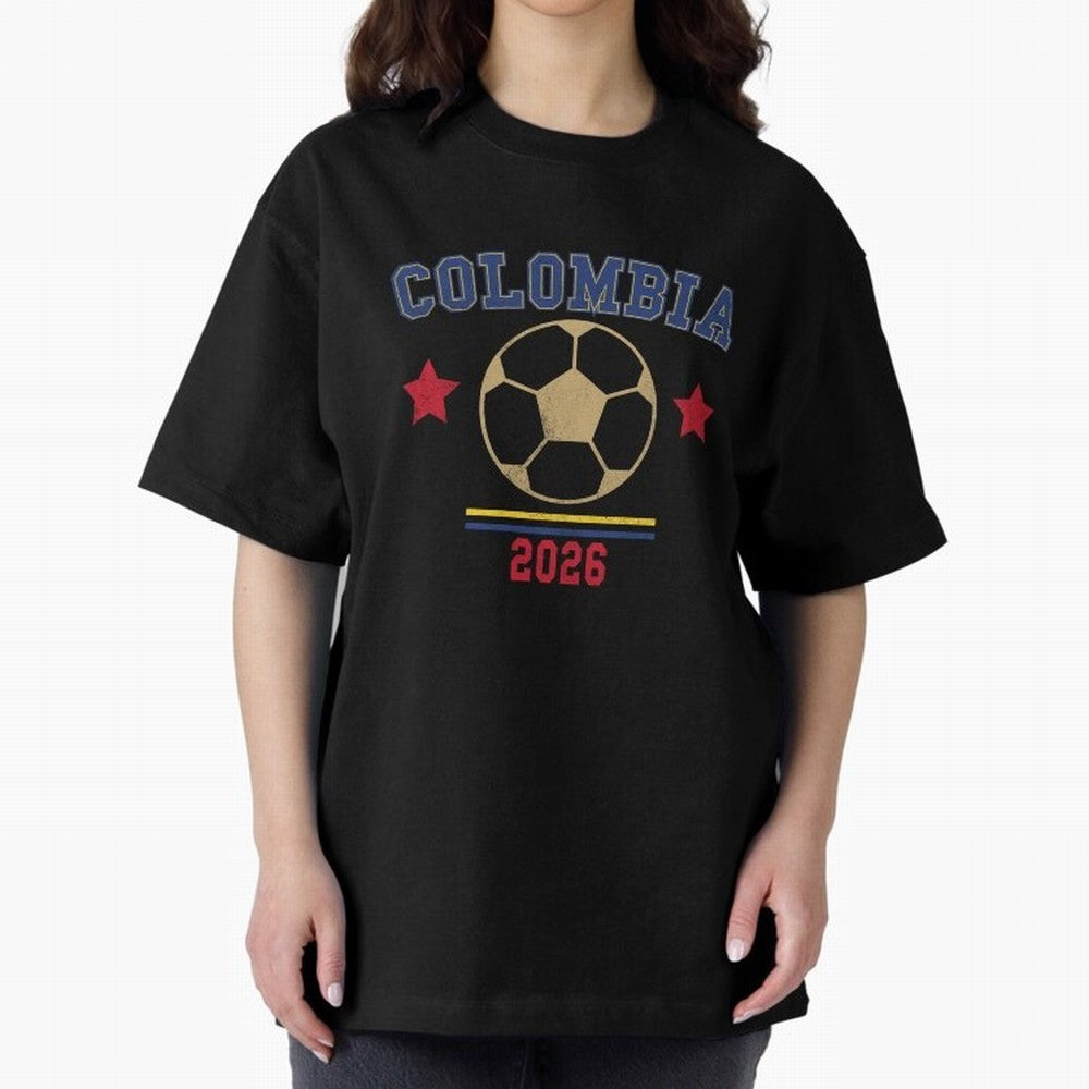 Colombia ¡ª Vintage Soccer Tee Oversized T-Shirt Keep Football History Alive during FIFA World Cup 2026 Spirit, Built around France, Messi and Cristiano Ronaldo, Goal Celebration Energy, Supporter Heritage, Football Icons and Worldwide Tournament