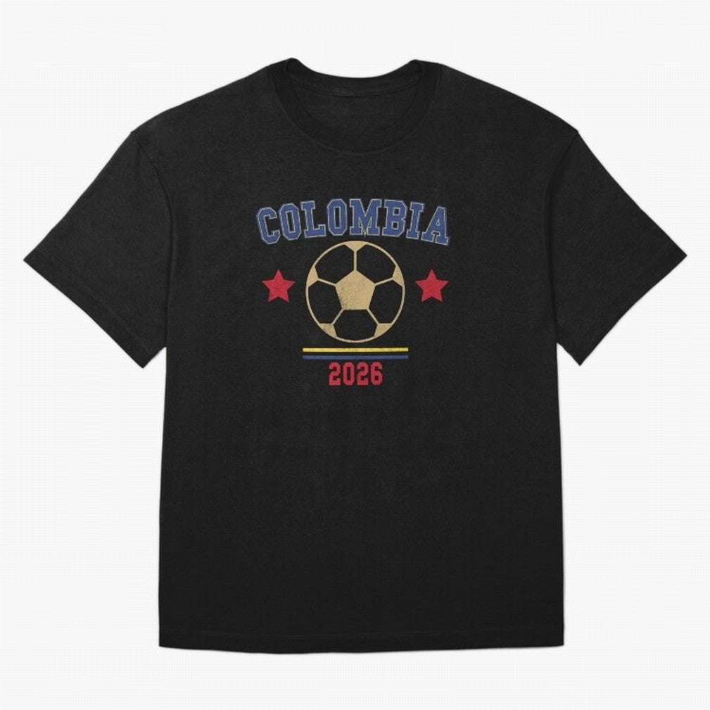 Colombia ¡ª Vintage Soccer Tee Oversized T-Shirt Keep Football History Alive during FIFA World Cup 2026 Spirit, Built around France, Messi and Cristiano Ronaldo, Goal Celebration Energy, Supporter Heritage, Football Icons and Worldwide Tournament