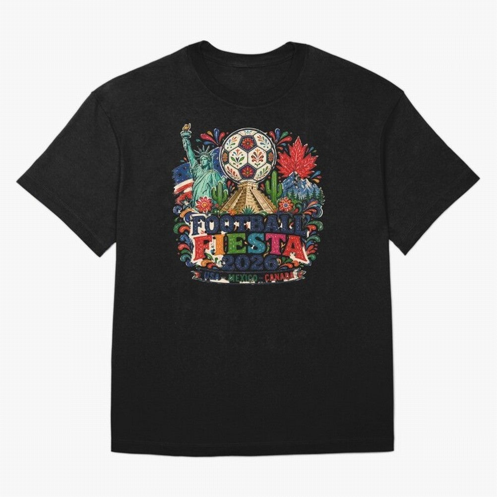 Football Fiesta 2026 Soccer Celebration Art Oversized T-Shirt Elevate FIFA World Cup 2026 Group Stage Centered on CR7, England and Germany Energy, Global Supporter Spirit, Legendary Goals, National Colors and Tournament Celebration; Made for Die