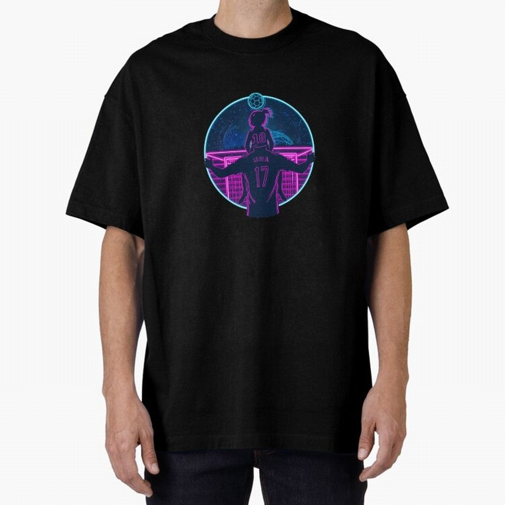 Retro Soccer Fatherhood Art Oversized T-Shirt Bring Legendary Rivalry Energy to FIFA World Cup 2026 Group Stage for Fans of Messi and Argentina, France and Brazil, Bringing Vintage Soccer Flavor, Modern Football Stars, National Flags and Final
