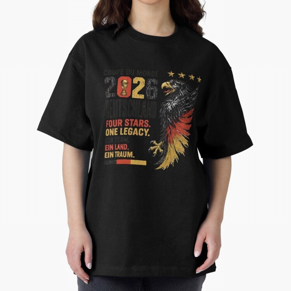 Germany Soccer World Cup 2026 Eagle Vintage Design Oversized T-Shirt Discover Global Football Passion for FIFA World Cup 2026 Group Stage, Celebrating CR7, England, Game Day Rituals, Football Legends, Country Pride and the Road to the Final; Ideal
