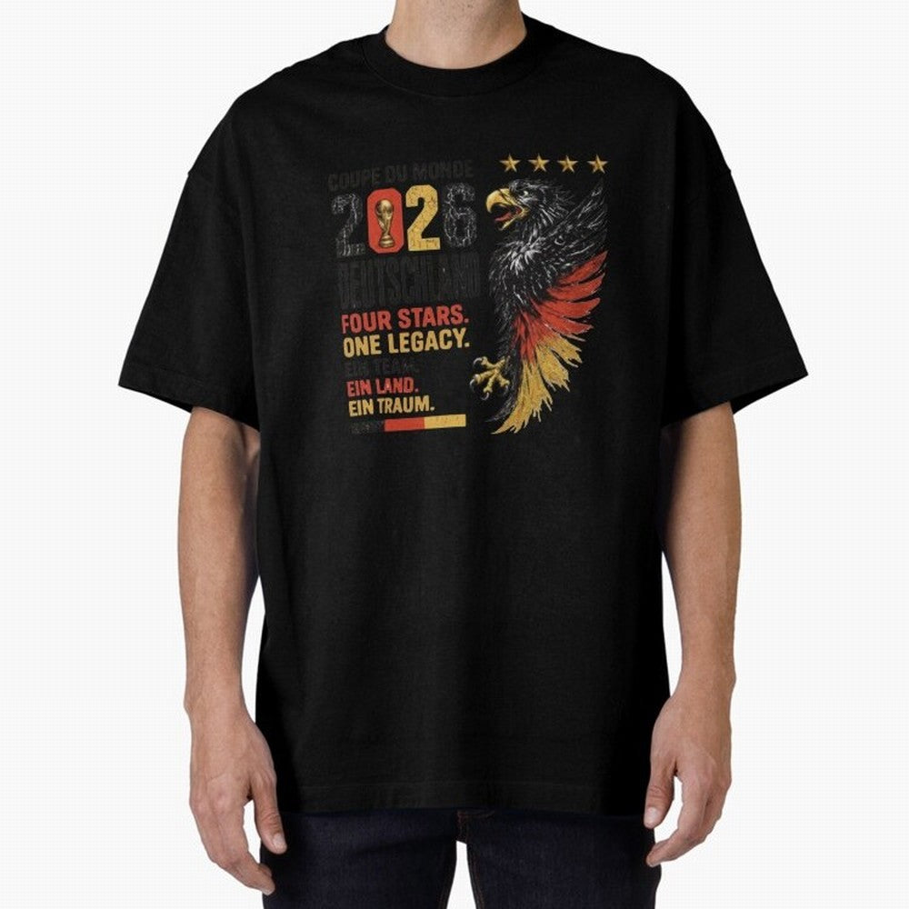 Germany Soccer World Cup 2026 Eagle Vintage Design Oversized T-Shirt Discover Global Football Passion for FIFA World Cup 2026 Group Stage, Celebrating CR7, England, Game Day Rituals, Football Legends, Country Pride and the Road to the Final; Ideal