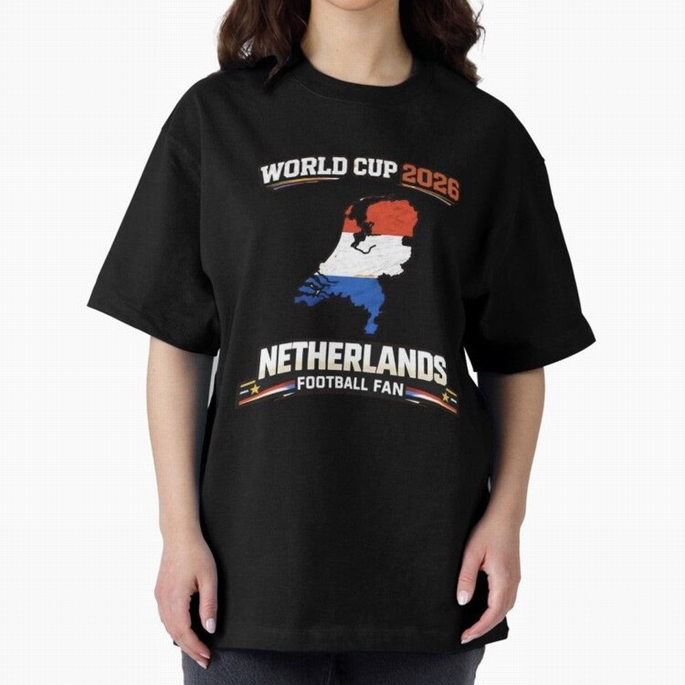 Netherlands Football Fan World Cup 2026 - Dutch Map Vintage Art Oversized T-Shirt Support the Legends of FIFA World Cup 2026 Group Stage for Fans of Messi and Spain and Netherlands, Bringing Match Day Excitement, Supporter Culture, Golden Goals and