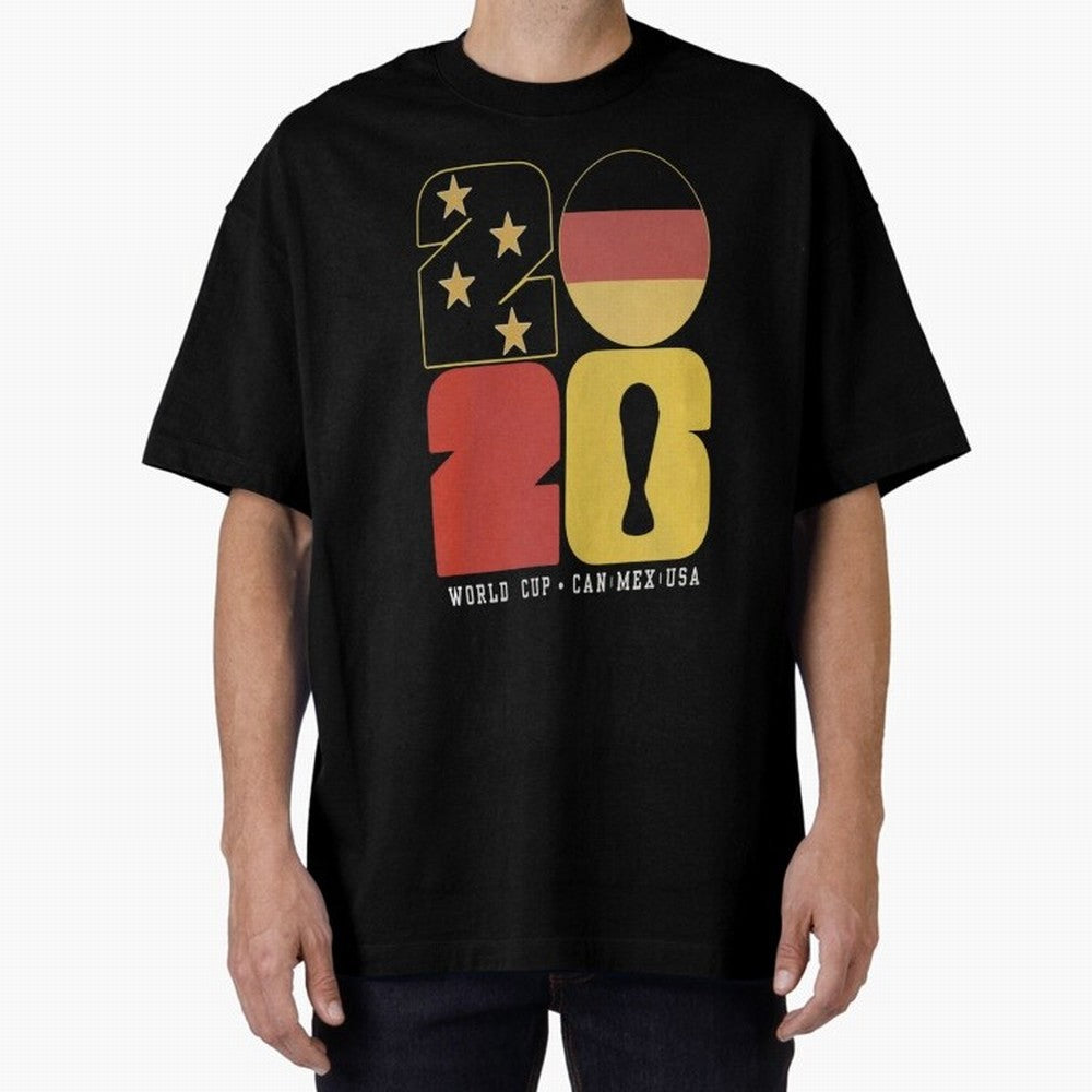 Germany Football World Cup 2026 - Die Mannschaft Retro Typography Oversized T-Shirt Fuel the Hype around Global Football Passion for FIFA World Cup 2026, Made for Messi and Cristiano Ronaldo, England and Germany, Fan Favorite Moments, National Team