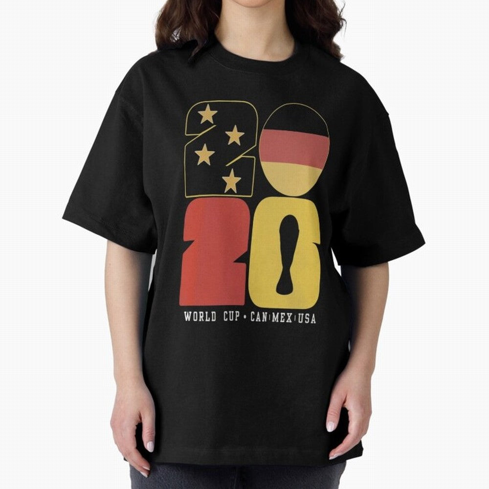 Germany Football World Cup 2026 - Die Mannschaft Retro Typography Oversized T-Shirt Fuel the Hype around Global Football Passion for FIFA World Cup 2026, Made for Messi and Cristiano Ronaldo, England and Germany, Fan Favorite Moments, National Team