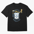 Argentina Football Champion World Cup 2026 - Gold Stars Watercolor Oversized T-Shirt Bring a Champion Mindset to the FIFA World Cup 2026 Journey through Messi and Cristiano Ronaldo Highlights, Argentina Pride, Vintage Soccer Flavor, Modern Football