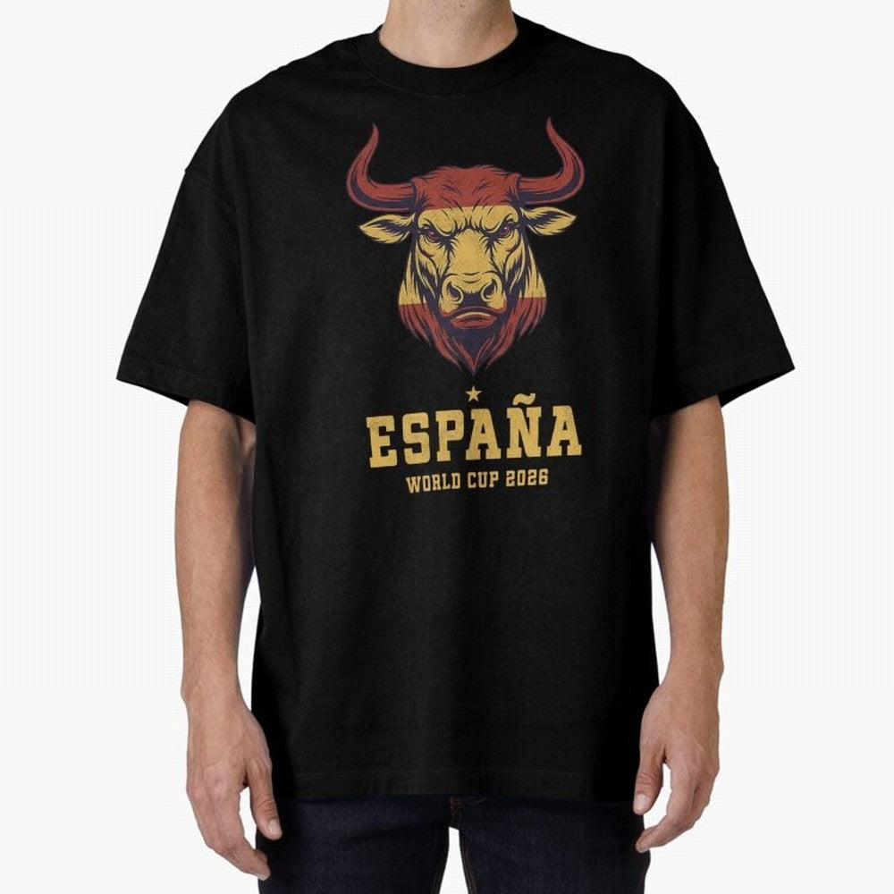 Spain Football World Cup 2026 - Vintage Spanish Bull Espa?a Oversized T-Shirt Spotlight Match Day Hype around FIFA World Cup 2026 Group Stage, CR7 and Messi, Netherlands, Fan Favorite Moments, National Team Passion, Big Match Drama and Soccer