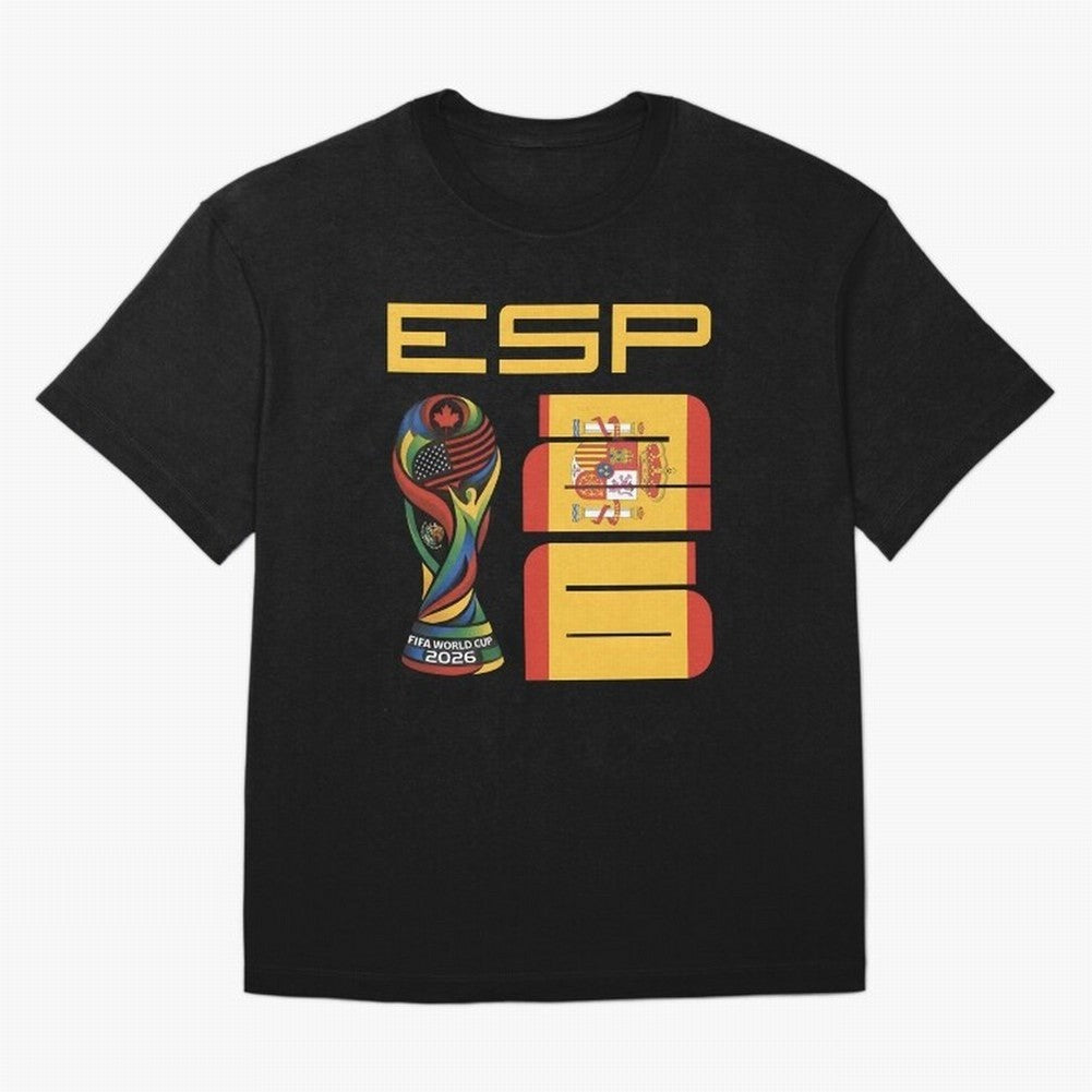 Spain Soccer World Cup 2026 Fan Art - ESP La Roja Oversized T-Shirt Bring International Match Energy to FIFA World Cup 2026 USA Canada Mexico Celebrating Messi and Cristiano Ronaldo, Argentina and Brazil Energy, Retro Football Energy, Iconic