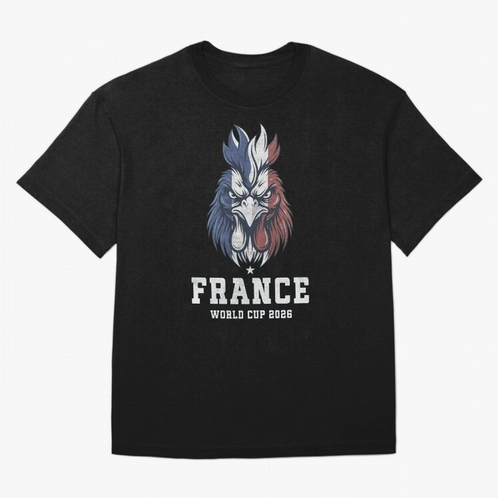 France Football World Cup 2026 Rooster Mascot Art Oversized T-Shirt Keep Football History Alive during Global Football Passion for FIFA World Cup 2026 Group Stage, Highlighting Cristiano Ronaldo, Haaland and CR7, Argentina, Goal Celebration Energy,