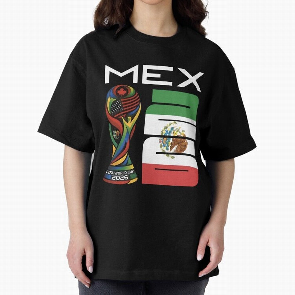 Mexico World Cup 2026 Host City Football Design Oversized T-Shirt Bring Trophy Dreams to Global Football Passion for FIFA World Cup 2026 Group Stage, Featuring Haaland and Mbappe, Argentina, France and Brazil, Worldwide Fan Energy, Dramatic Goals,