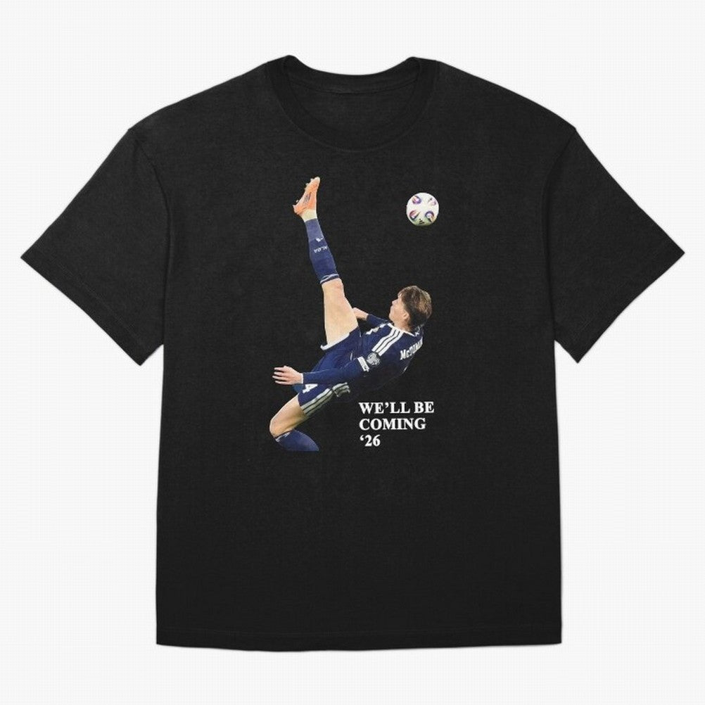 Scotland We'll Be Coming 26 WC Oversized T-Shirt Celebrate Golden Goal Energy in Global Football Passion for FIFA World Cup 2026, Capturing Haaland and Mbappe, Germany, Soccer Culture, Superstar Moments, National Team Dreams and Competitive Fire;