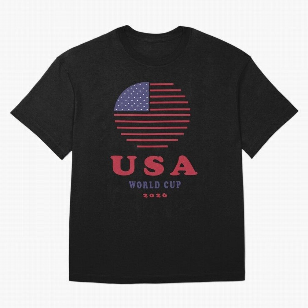 USA World Cup 2026 Soccer Fan Shirt | American Flag Football Retro Patriotic Design Oversized T-Shirt Celebrate the Road through Match Day Hype around FIFA World Cup 2026 USA Canada Mexico, Cristiano Ronaldo, Germany, Tournament Hype, Historic