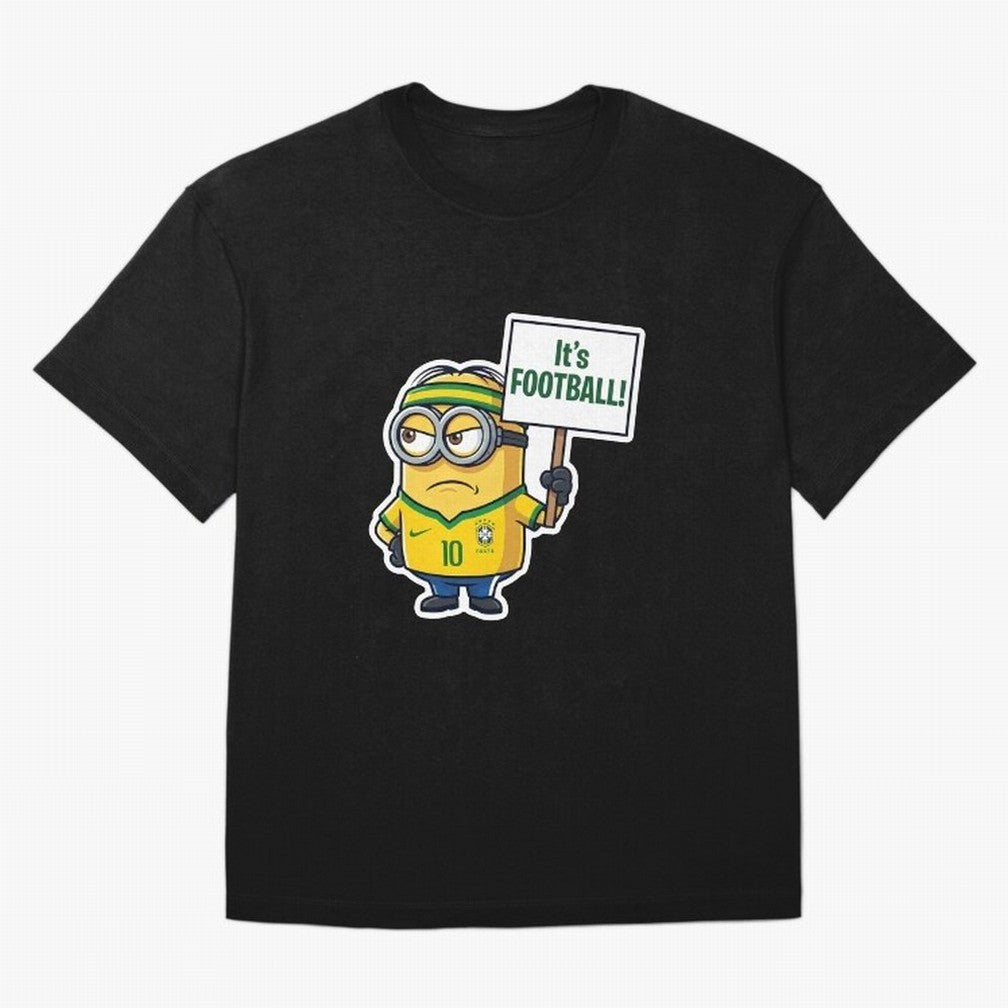 It's Football! - Funny Brazil Soccer Meme (Soccer v Football) v2 Oversized T-Shirt Represent Fans Who Live for Match Day Hype around FIFA World Cup 2026 Group Stage, Messi, Neymar and Mbappe, England, Football Festival Excitement, Trophy Ambitions,