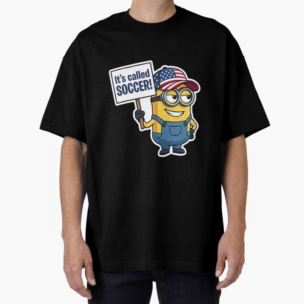 It's Called Soccer! - Funny US Football Meme (Soccer v Football) v1 Oversized T-Shirt Show Passion for the Stars of FIFA World Cup 2026 Group Stage Spirit, Capturing France and Portugal, Messi and Cristiano Ronaldo, Soccer Culture, Superstar