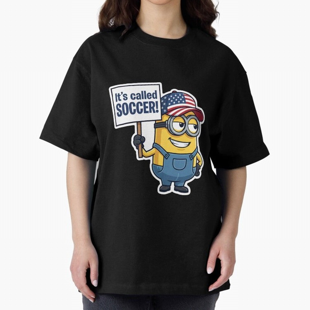 It's Called Soccer! - Funny US Football Meme (Soccer v Football) v1 Oversized T-Shirt Show Passion for the Stars of FIFA World Cup 2026 Group Stage Spirit, Capturing France and Portugal, Messi and Cristiano Ronaldo, Soccer Culture, Superstar
