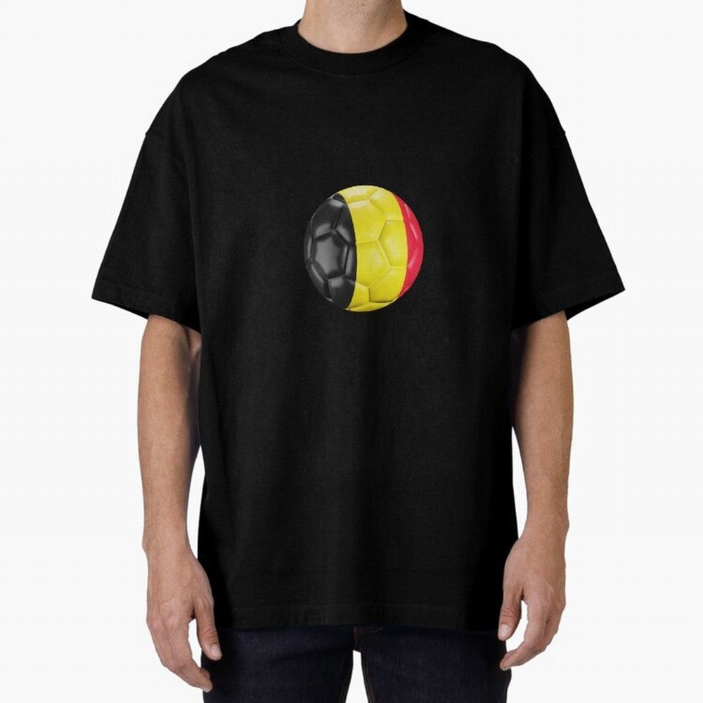 Belgium Football Oversized T-Shirt Celebrate Football Heritage in FIFA World Cup 2026 Capturing Neymar, France Energy, Supporter Pride, Iconic Celebrations, Legendary Names and Global Match Day Energy; Great for Watch Parties, Sports Bars, Family