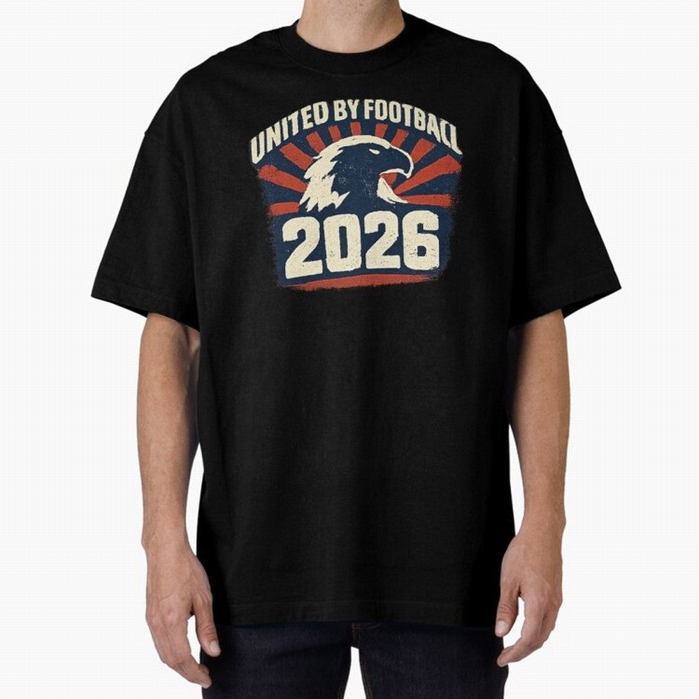 United By Football 2026 Vintage Soccer Fan USA T-Shirt Oversized T-Shirt Bring Retro Soccer Energy to the FIFA World Cup 2026 Journey through Messi, Neymar and Mbappe Highlights, Argentina and Brazil Pride, Fan Favorite Moments, National Team