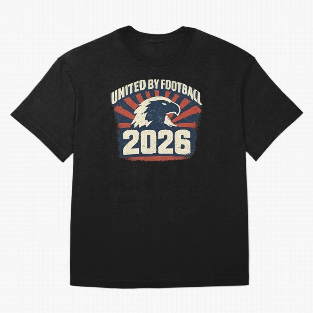 United By Football 2026 Vintage Soccer Fan USA T-Shirt Oversized T-Shirt Bring Retro Soccer Energy to the FIFA World Cup 2026 Journey through Messi, Neymar and Mbappe Highlights, Argentina and Brazil Pride, Fan Favorite Moments, National Team