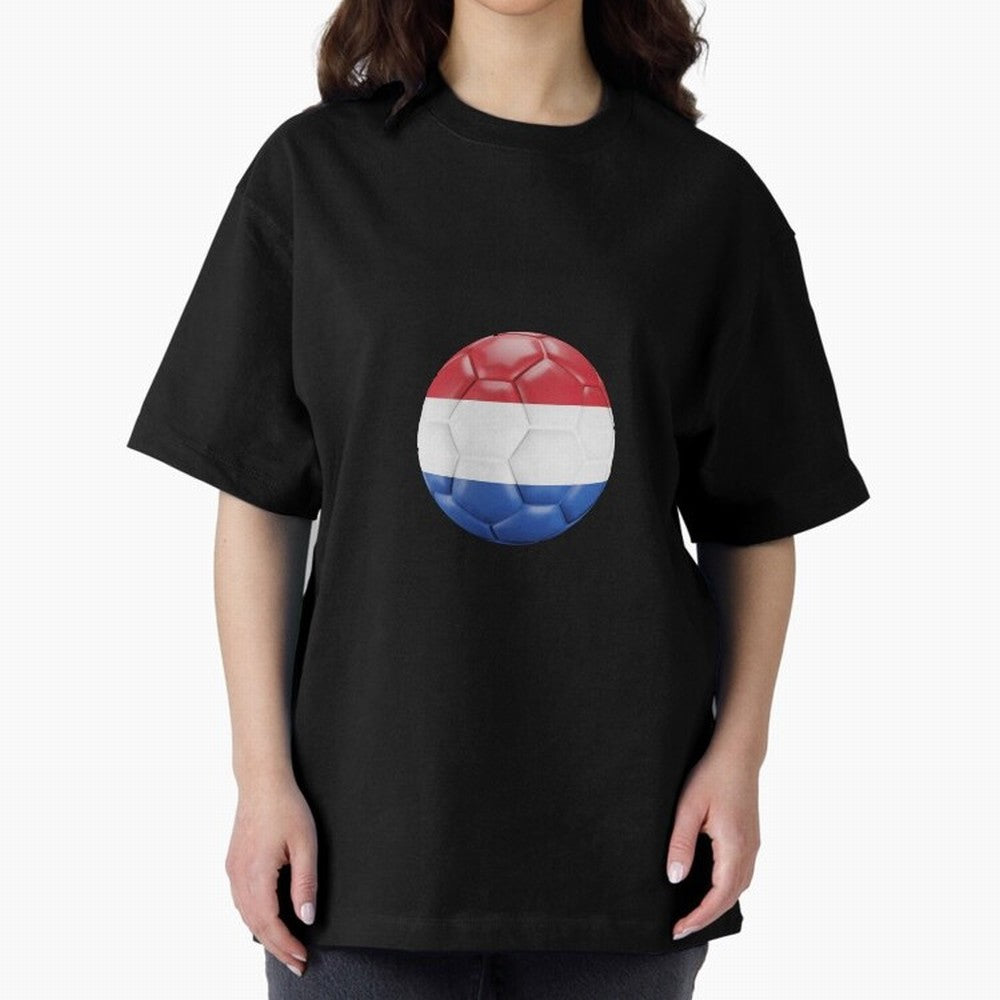 Netherlands Oversized T-Shirt Honor Football Greatness during FIFA World Cup 2026 for Fans of Messi and Cristiano Ronaldo and France and Portugal, Bringing Soccer Culture, Superstar Moments, National Team Dreams and Competitive Fire; Built for