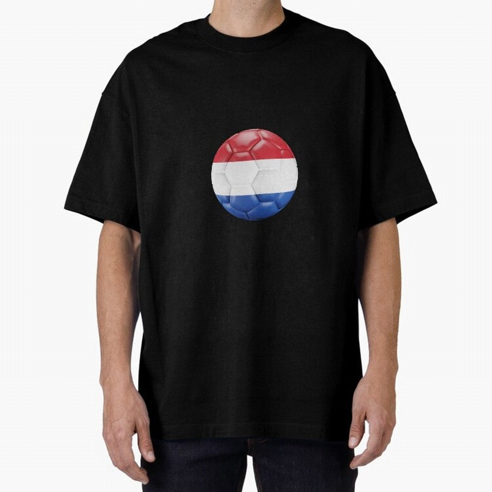 Netherlands Oversized T-Shirt Honor Football Greatness during FIFA World Cup 2026 for Fans of Messi and Cristiano Ronaldo and France and Portugal, Bringing Soccer Culture, Superstar Moments, National Team Dreams and Competitive Fire; Built for