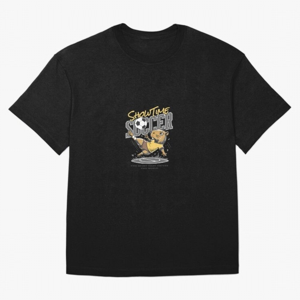 Capybara Playing Soccer Football Gray Vibes Oversized T-Shirt Celebrate the Stars of Match Day Hype around FIFA World Cup 2026 Group Stage, Mbappe and Neymar, Netherlands, Worldwide Fan Energy, Dramatic Goals, Stadium Lights and Championship