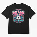 Miami 2026 Host City Emblem Soccer Football Events Oversized T-Shirt Refresh FIFA World Cup 2026 USA Canada Mexico Spirit, Celebrating Brazil, Messi, Vintage Soccer Flavor, Modern Football Stars, National Flags and Final Night Emotion; Perfect for