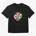 Host Trio Flags Circular Emblem Oversized T-Shirt Make Every Match About FIFA World Cup 2026 USA Canada Mexico Capturing CR7, Spain Energy, Football History, Final Match Energy, Crowd Noise and Once in a Lifetime Moments; Perfect for Supporters Who