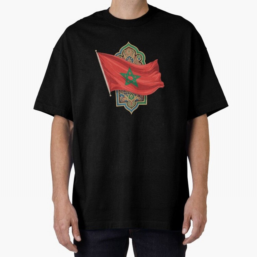Morocco Flag Heritage World Cup 2026 Oversized T-Shirt Celebrate Fan Culture around the FIFA World Cup 2026 USA Canada Mexico Journey through Neymar, Haaland and Cristiano Ronaldo Highlights, Argentina, France and Brazil Pride, Global Supporter