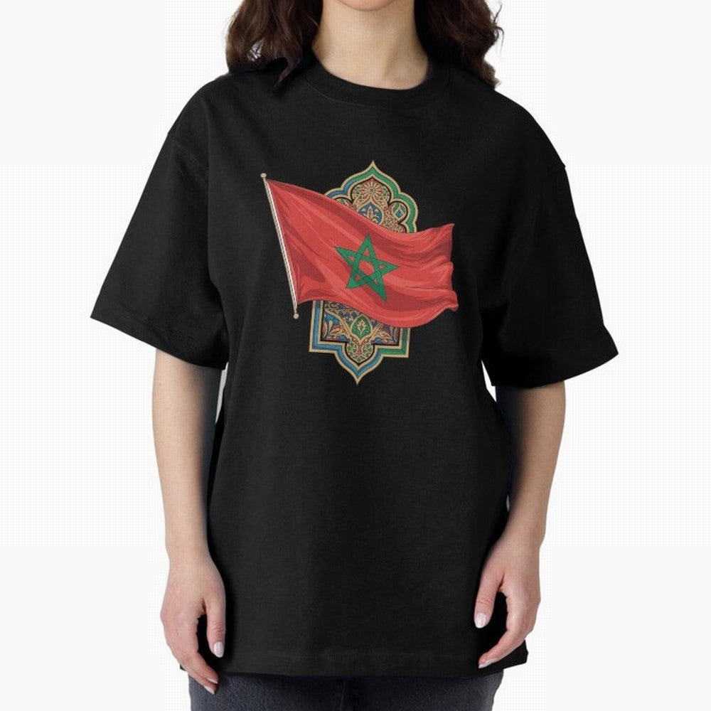 Morocco Flag Heritage World Cup 2026 Oversized T-Shirt Celebrate Fan Culture around the FIFA World Cup 2026 USA Canada Mexico Journey through Neymar, Haaland and Cristiano Ronaldo Highlights, Argentina, France and Brazil Pride, Global Supporter