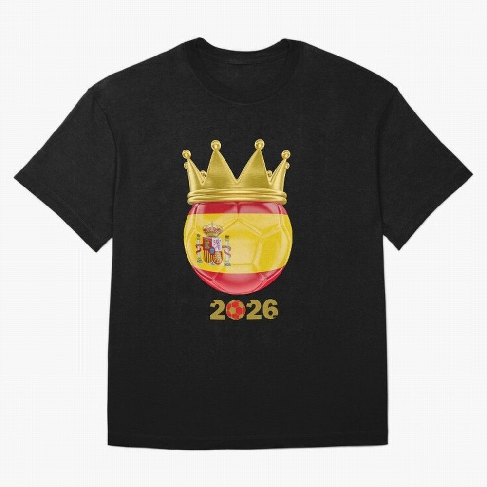Spain Football Champion Crown 2026 Oversized T-Shirt Celebrate Fan Favorites in Match Day Hype around FIFA World Cup 2026, Haaland and Mbappe, Brazil, Sports Nostalgia, International Competition, Famous Players and Unforgettable Victories; Perfect