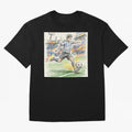 Dynamic Soccer Power Kick - Blue & White Jersey Style Oversized T-Shirt Create FIFA World Cup 2026 Spirit, Connected to England, Neymar, Haaland and Cristiano Ronaldo, Classic Soccer Heritage, Championship Pressure, Fan Loyalty and International