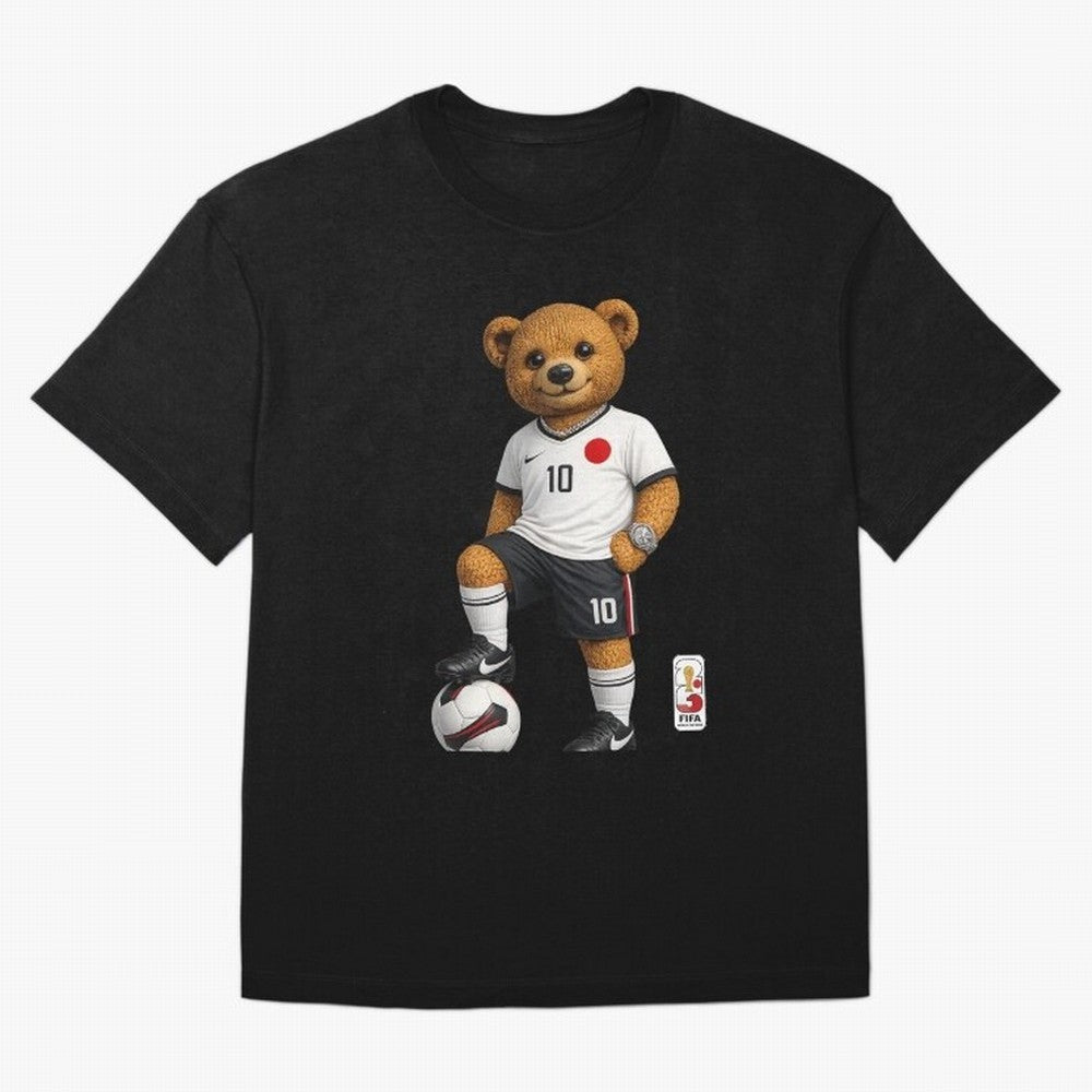 Japan Soccer Bear World Cup Teddy Bear Oversized T-Shirt Show Love for Legendary Goals in FIFA World Cup 2026 USA Canada Mexico Filled with Haaland and Mbappe, Brazil Energy, Football Festival Excitement, Trophy Ambitions, Country Rivalries and