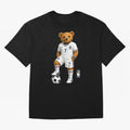 England Soccer Bear World Cup Teddy Bear Oversized T-Shirt Follow Every Goal of the FIFA World Cup 2026 USA Canada Mexico Journey through Mbappe and Neymar Highlights, Argentina, France and Brazil Pride, Championship Spirit, Famous Goals, Roaring