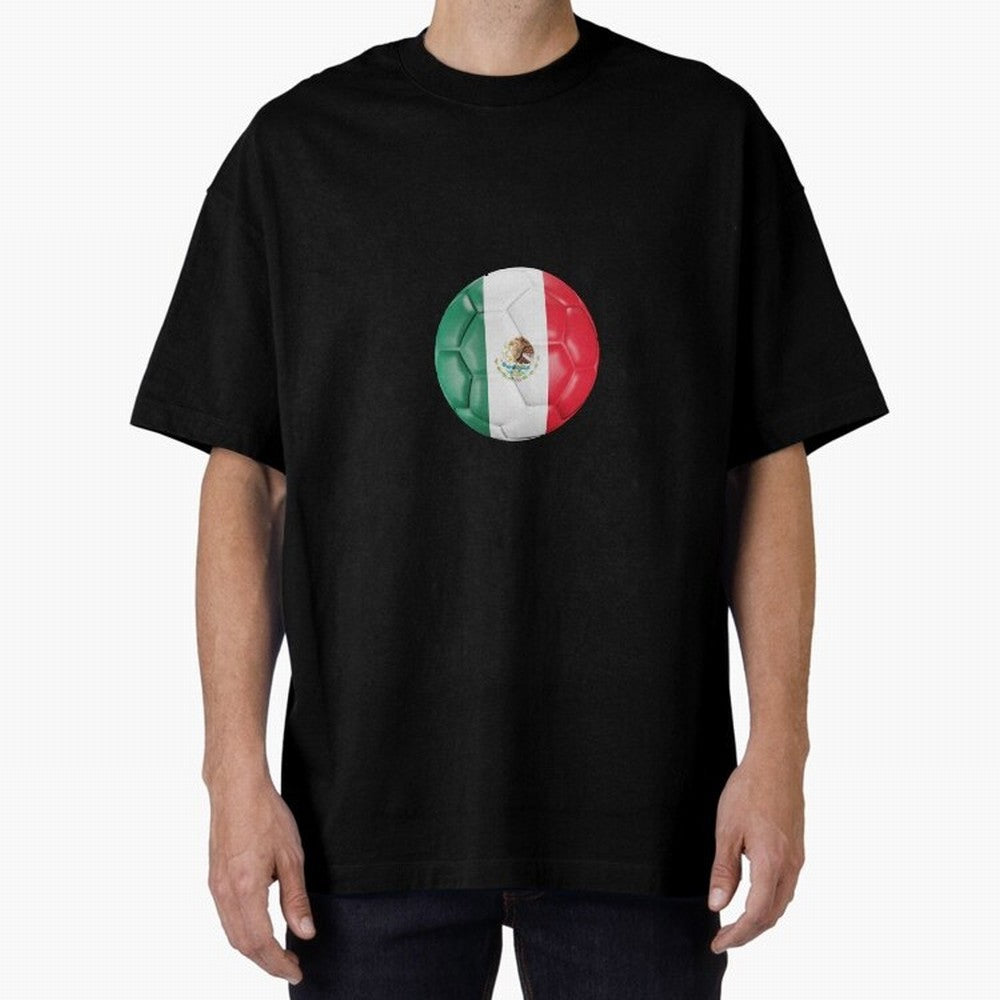 Mexico Football Oversized T-Shirt Enjoy the Biggest Football Party of Global Football Passion for FIFA World Cup 2026 Group Stage, Celebrating CR7 and Messi, Argentina, France and Brazil, Classic Soccer Heritage, Championship Pressure, Fan Loyalty