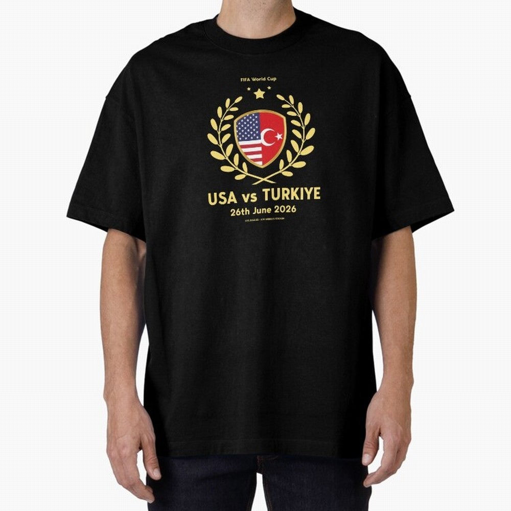 Copy of FIFA World Cup - USA v Turkiye Oversized T-Shirt Wear the Spirit of Global Football Passion for FIFA World Cup 2026 Group Stage, Highlighting Messi, Neymar and Mbappe, England, France and Netherlands, Fan Favorite Moments, National Team