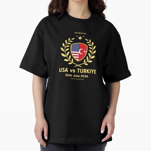 Copy of FIFA World Cup - USA v Turkiye Oversized T-Shirt Wear the Spirit of Global Football Passion for FIFA World Cup 2026 Group Stage, Highlighting Messi, Neymar and Mbappe, England, France and Netherlands, Fan Favorite Moments, National Team
