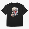 Cute Maltese Soccer Star - FIFA 2026 World Cup Edition Oversized T-Shirt Bring the FIFA World Cup 2026 USA Canada Mexico Journey through Messi, Neymar and Mbappe Highlights, Spain and Netherlands Pride, Global Supporter Spirit, Legendary Goals,