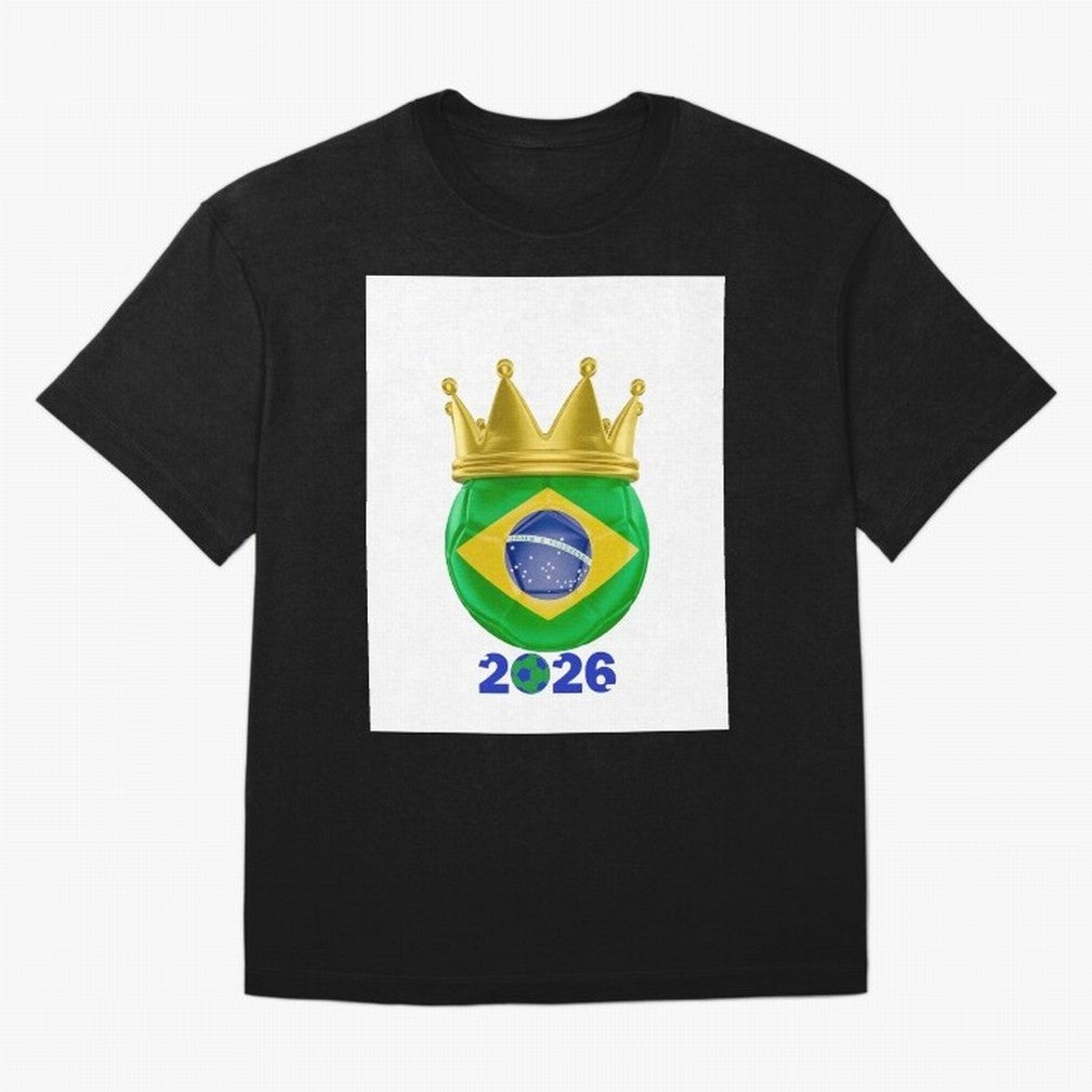 Brazil Football Champion Crown 2026 Oversized T-Shirt Bring Global Football Passion for FIFA World Cup 2026, Made for Haaland, Argentina and Brazil, Stadium Chants, National Pride, Trophy Dreams and Unforgettable Football Memories; Perfect for